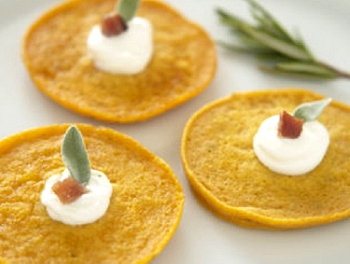 Sweet Potato Galettes with Sage Creme Fraiche